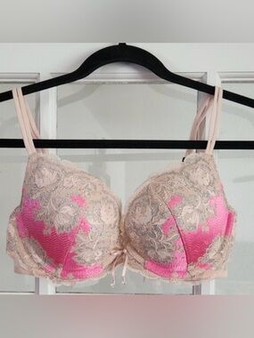 Victoria Secret Embellished Push-Up Bra in Nude and Pink